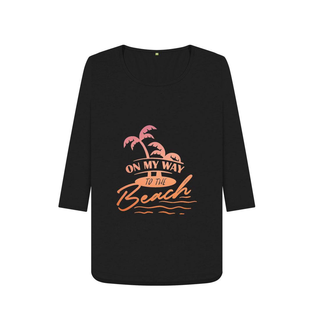 Chic Planet By Kat Wells On My Way To The Beach Women's 3/4 Sleeve T-shirt