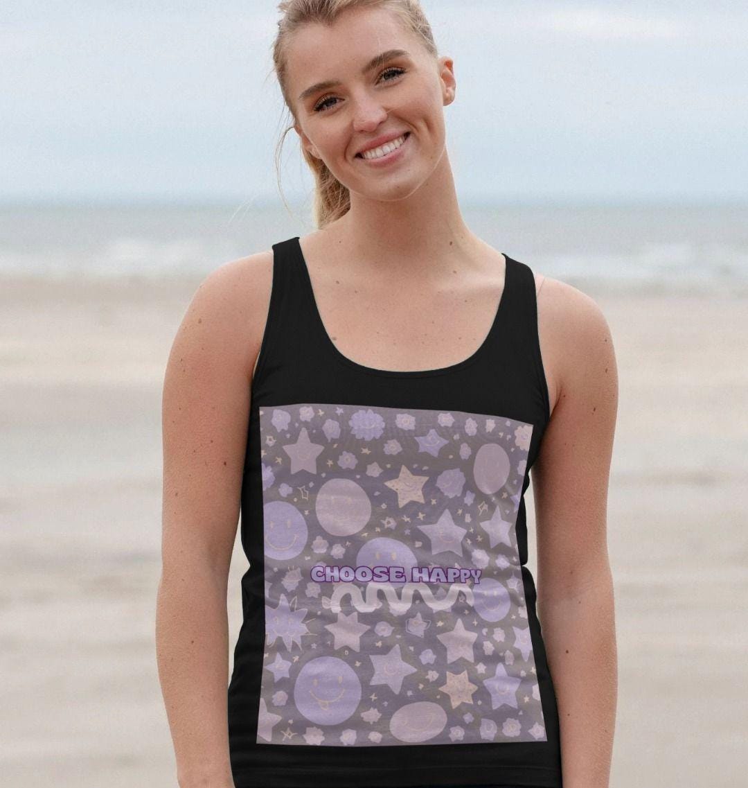 Women's Bliss Thread Tank – Happiness Meets Minimalist Style