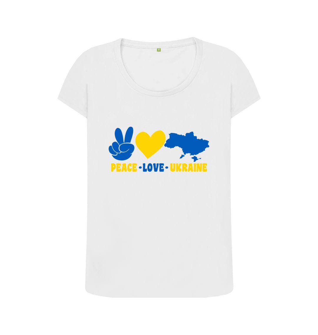 Chic Planet By Kat Wells Peace Love Ukraine T-shirt For Women