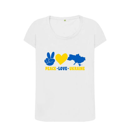 Chic Planet By Kat Wells Peace Love Ukraine T-shirt For Women