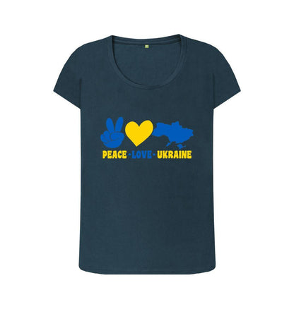 Chic Planet By Kat Wells Peace Love Ukraine T-shirt For Women
