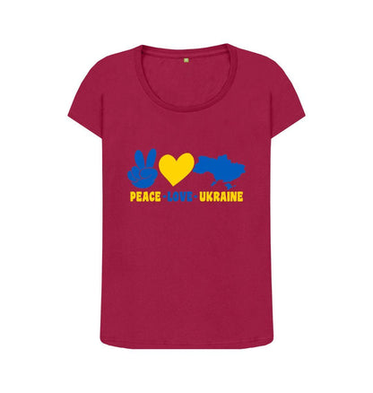Chic Planet By Kat Wells Peace Love Ukraine T-shirt For Women