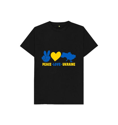Chic Planet By Kat Wells Peace Love Ukraine T-shirt For Boys And Girls
