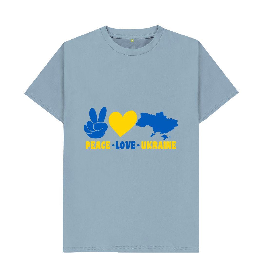 Chic Planet By Kat Wells Peace Love Ukraine T-shirt For Men