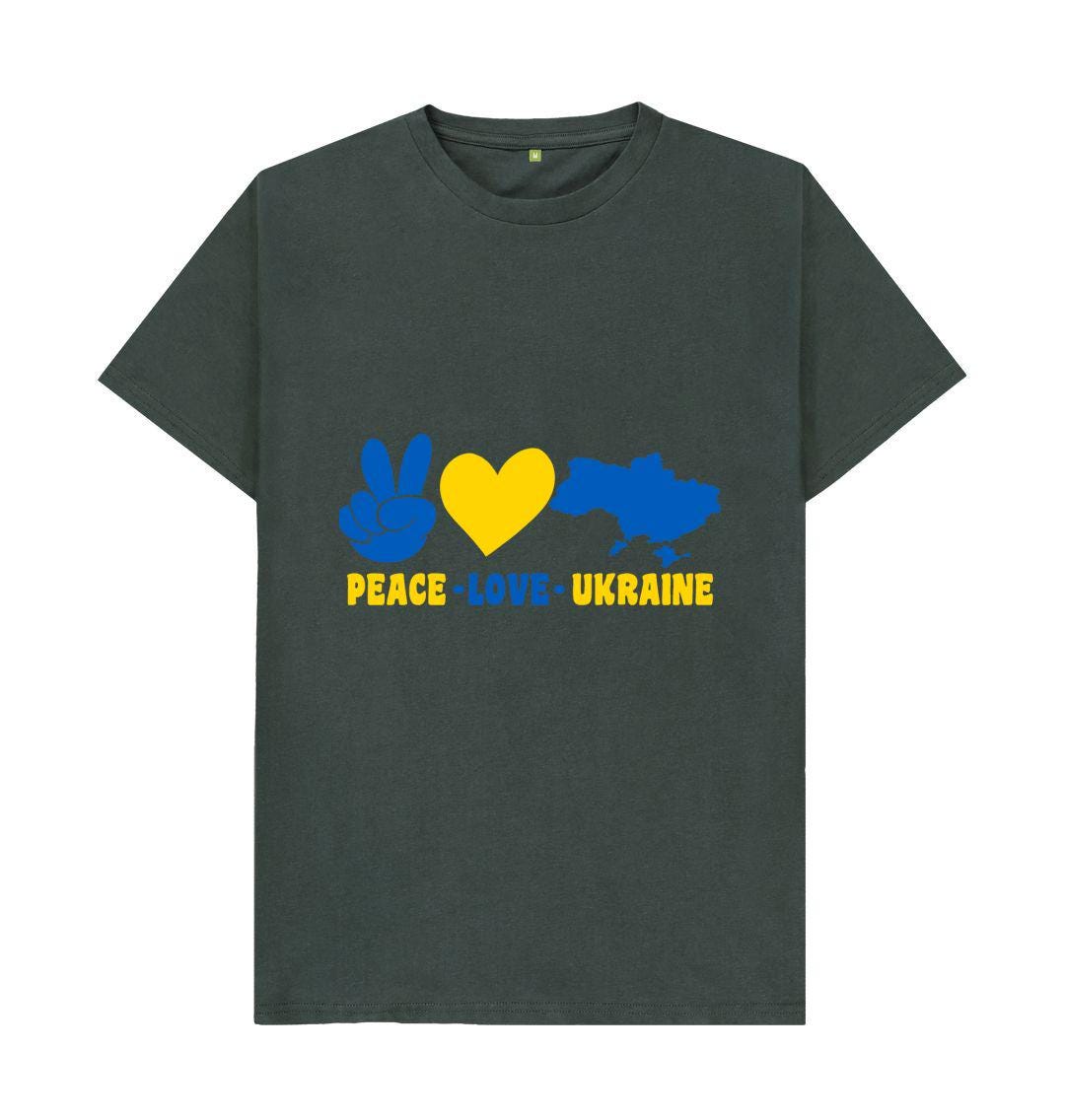 Chic Planet By Kat Wells Peace Love Ukraine T-shirt For Men