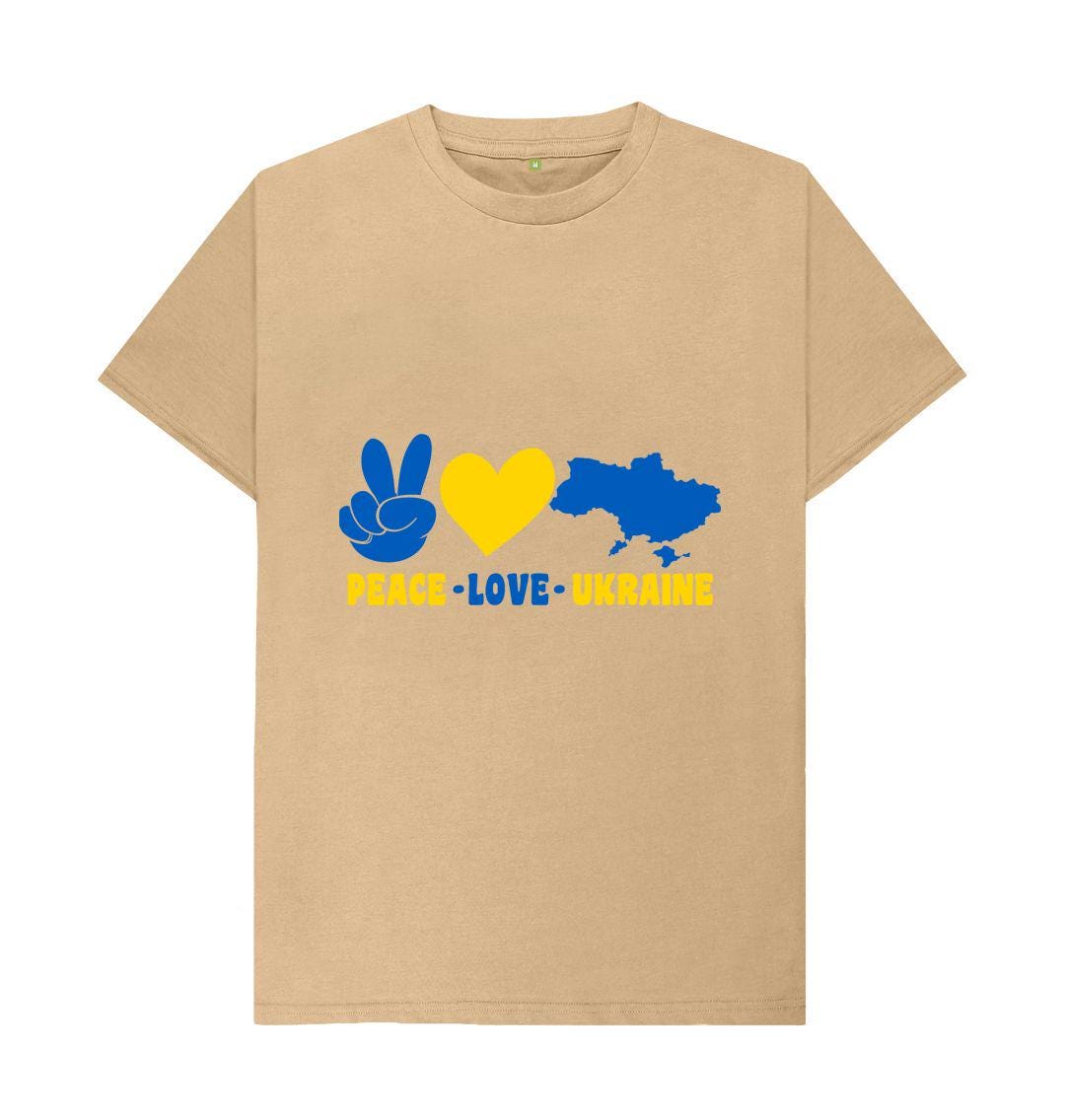 Chic Planet By Kat Wells Peace Love Ukraine T-shirt For Men