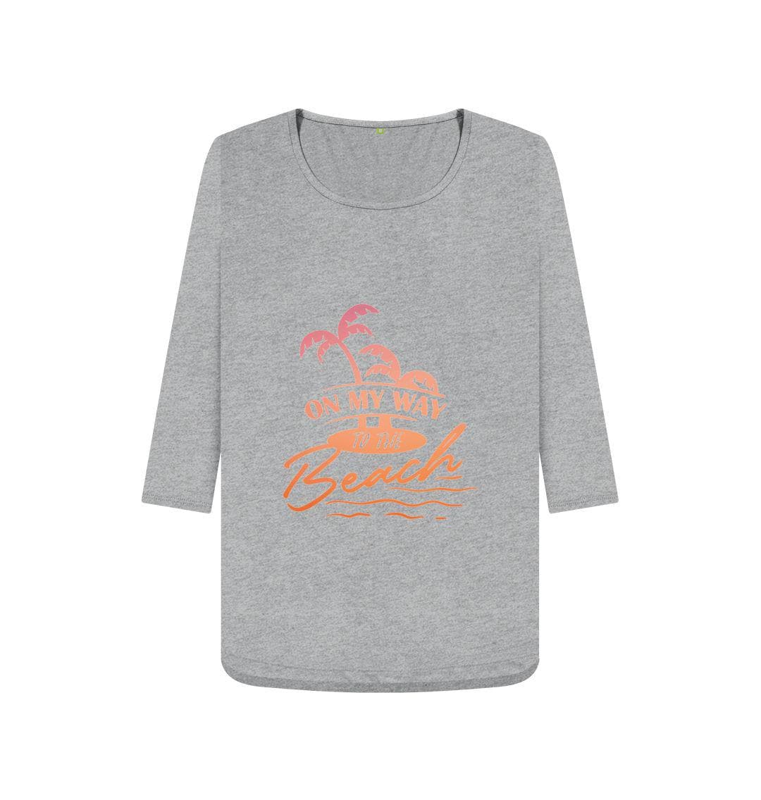 Chic Planet By Kat Wells On My Way To The Beach Women's 3/4 Sleeve T-shirt