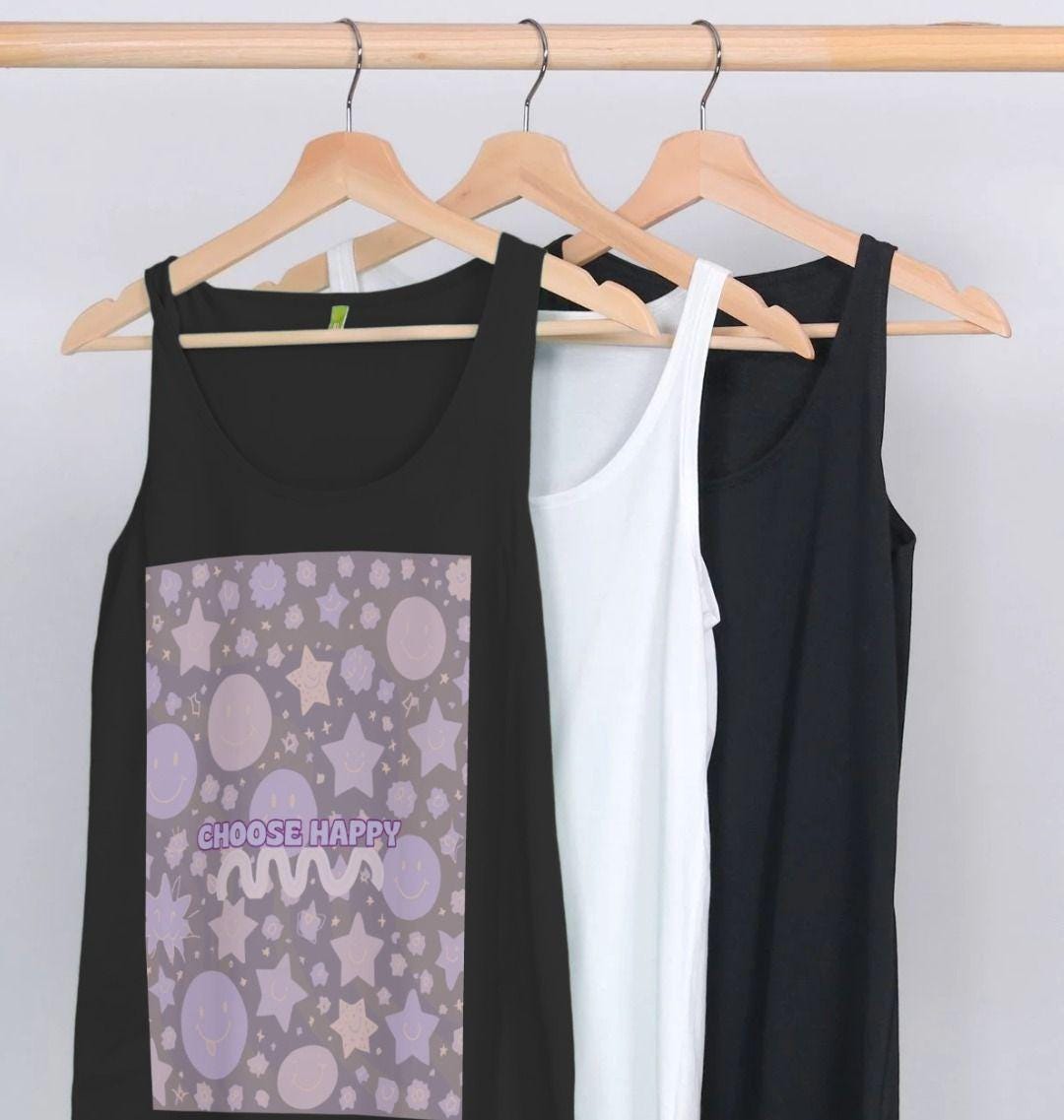 Women's Bliss Thread Tank – Happiness Meets Minimalist Style