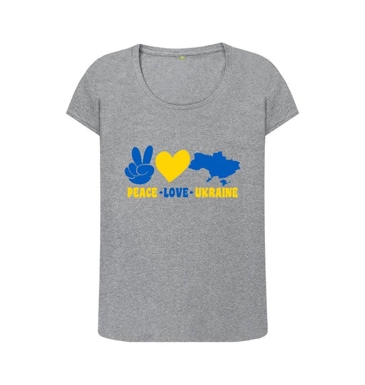Chic Planet By Kat Wells Peace Love Ukraine T-shirt For Women