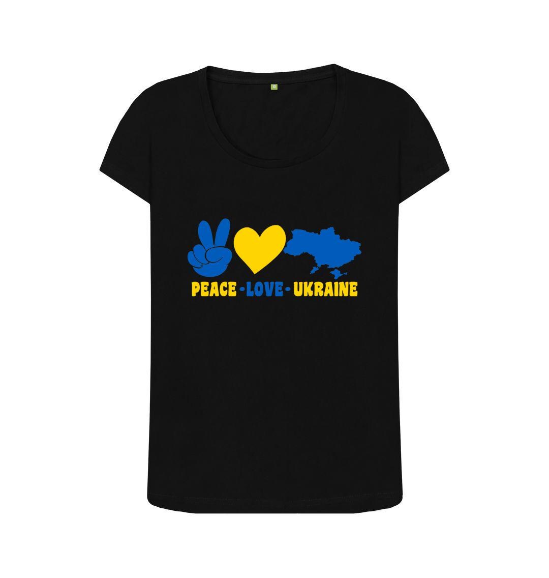 Chic Planet By Kat Wells Peace Love Ukraine T-shirt For Women