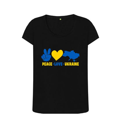 Chic Planet By Kat Wells Peace Love Ukraine T-shirt For Women