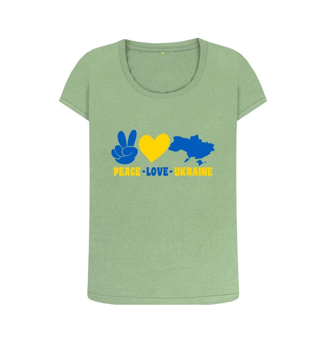 Chic Planet By Kat Wells Peace Love Ukraine T-shirt For Women