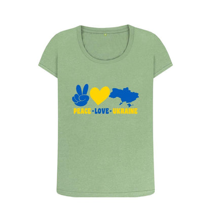 Chic Planet By Kat Wells Peace Love Ukraine T-shirt For Women