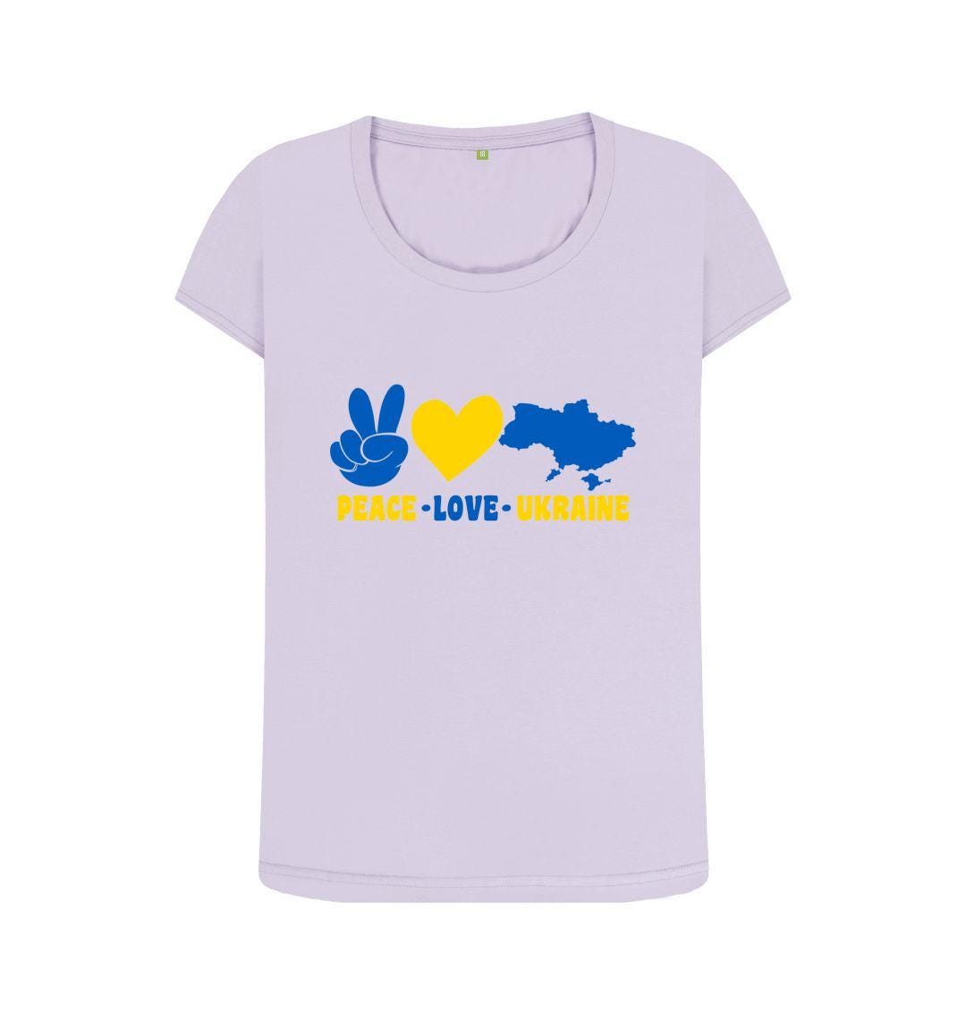 Chic Planet By Kat Wells Peace Love Ukraine T-shirt For Women