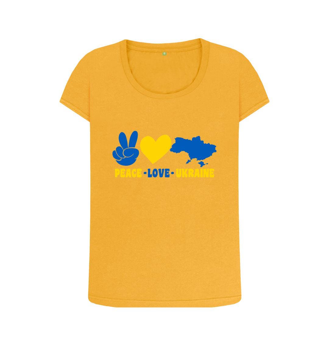 Chic Planet By Kat Wells Peace Love Ukraine T-shirt For Women