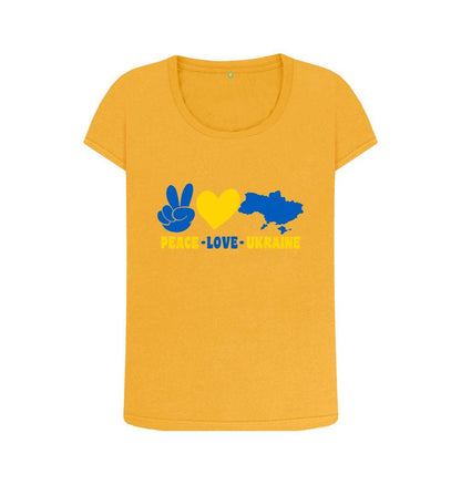 Chic Planet By Kat Wells Peace Love Ukraine T-shirt For Women