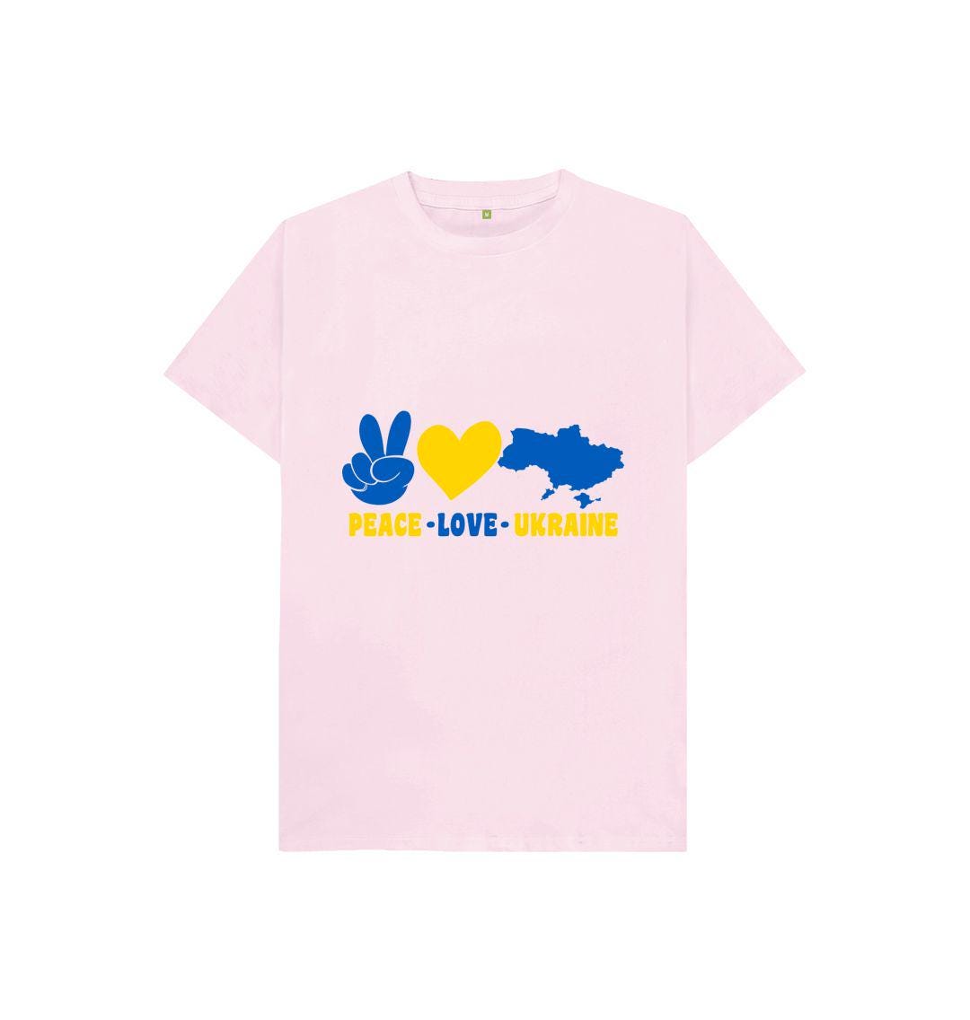 Chic Planet By Kat Wells Peace Love Ukraine T-shirt For Boys And Girls