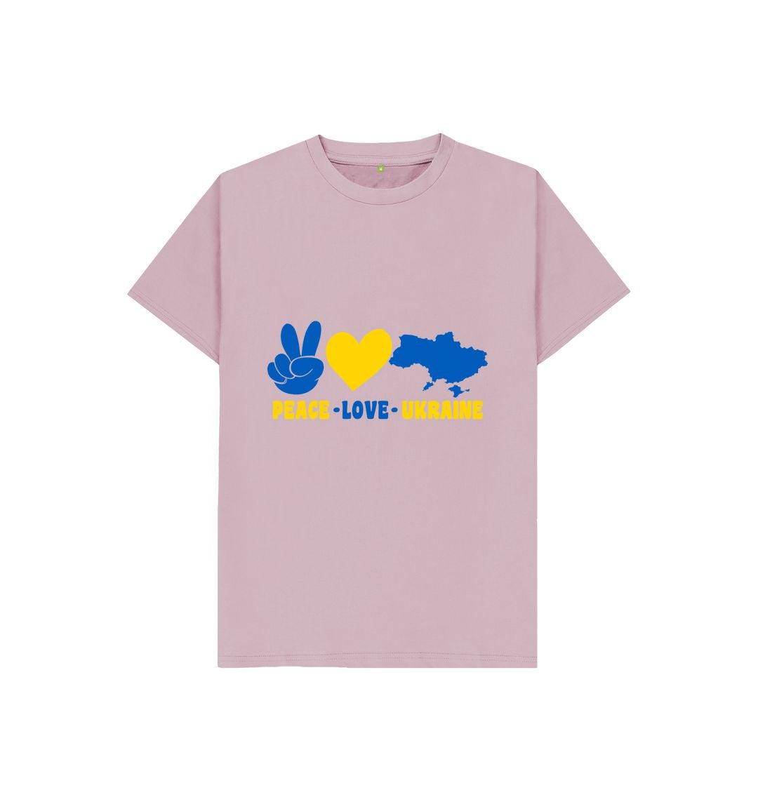 Chic Planet By Kat Wells Peace Love Ukraine T-shirt For Boys And Girls