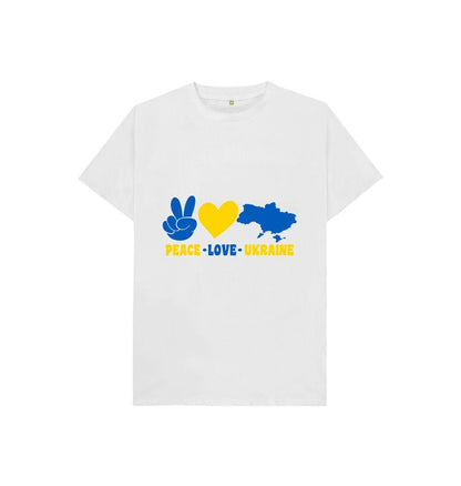 Chic Planet By Kat Wells Peace Love Ukraine T-shirt For Boys And Girls