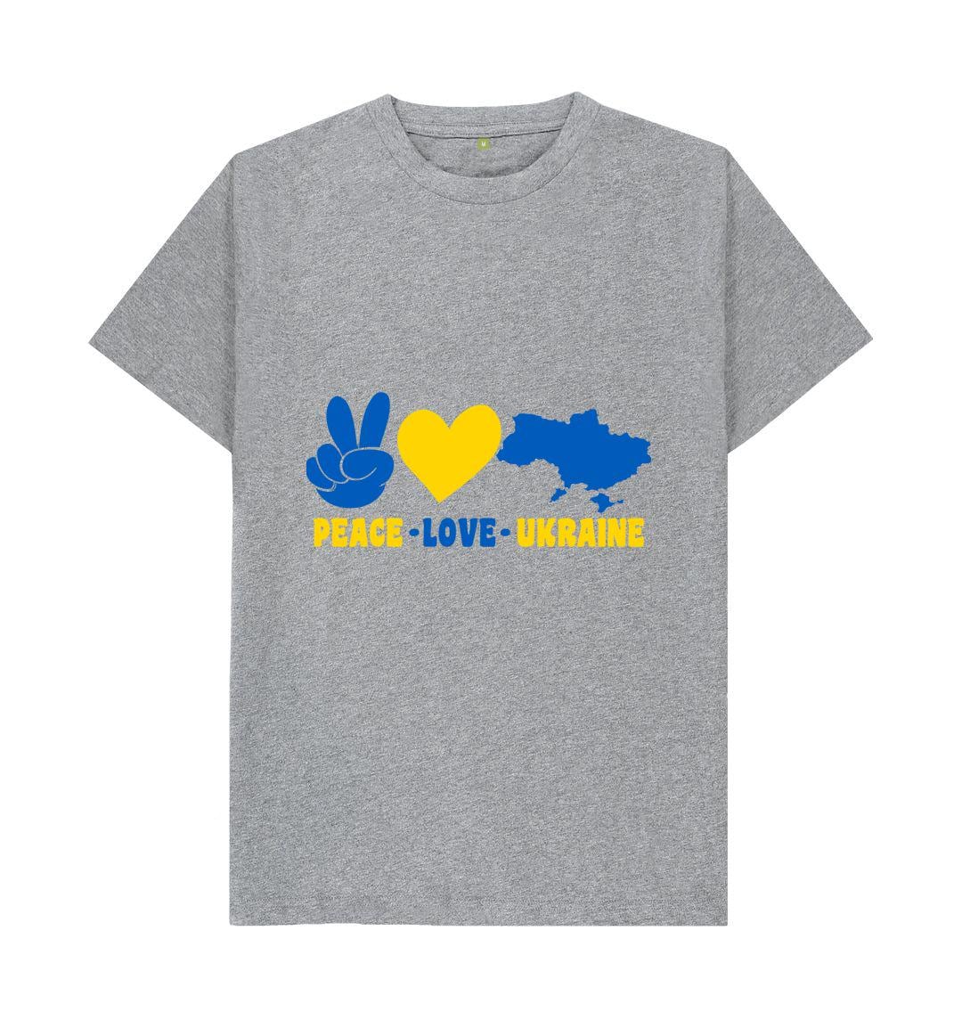 Chic Planet By Kat Wells Peace Love Ukraine T-shirt For Men