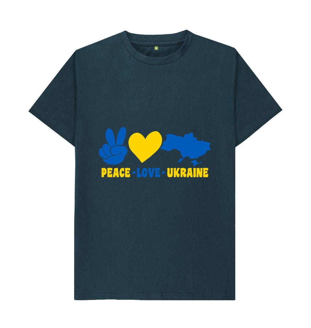 Chic Planet By Kat Wells Peace Love Ukraine T-shirt For Men