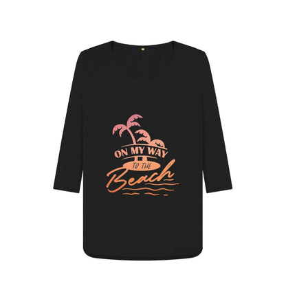 Chic Planet By Kat Wells On My Way To The Beach Women's 3/4 Sleeve T-shirt