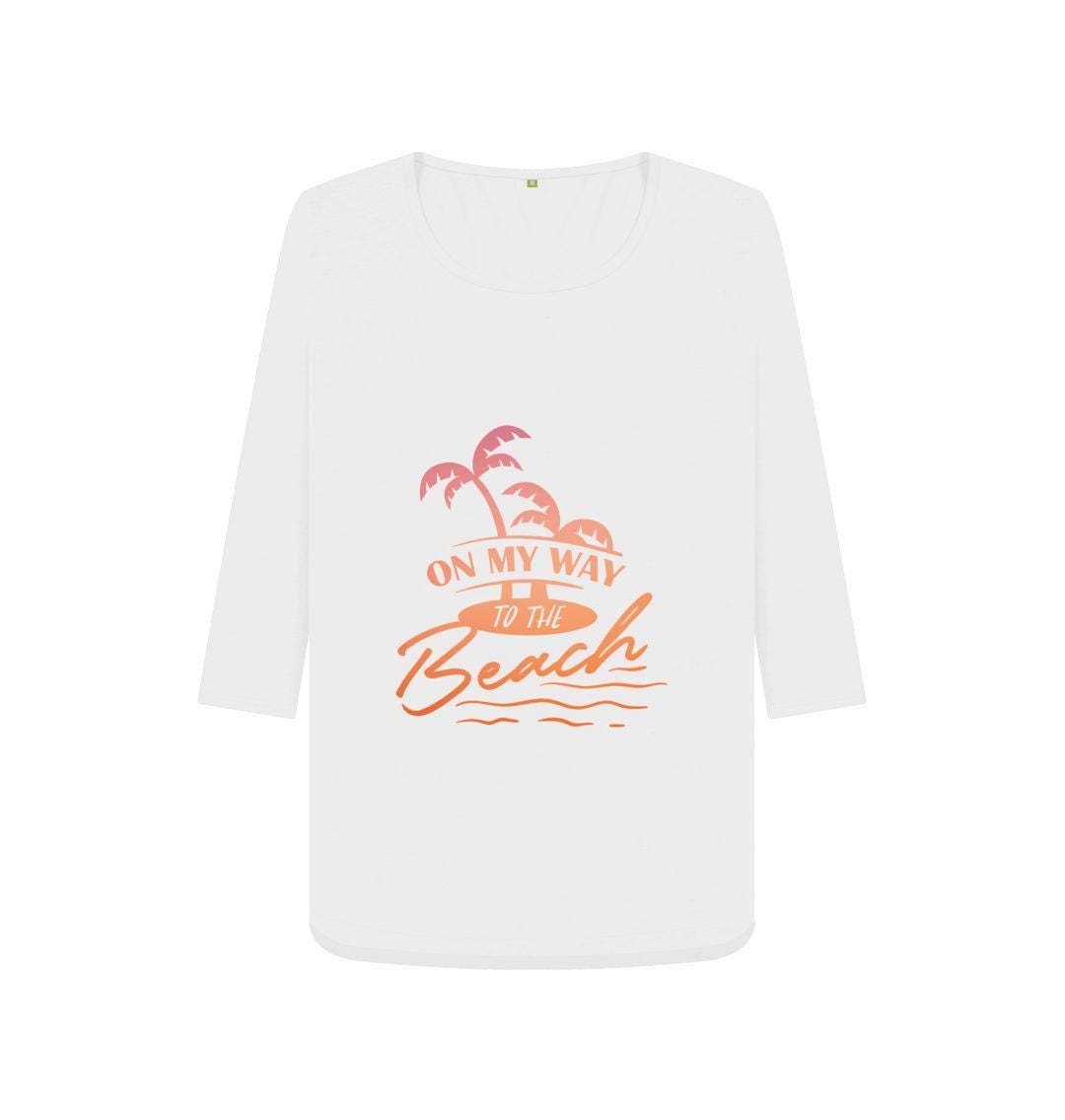 Chic Planet By Kat Wells On My Way To The Beach Women's 3/4 Sleeve T-shirt