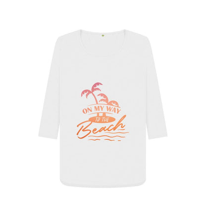 Chic Planet By Kat Wells On My Way To The Beach Women's 3/4 Sleeve T-shirt
