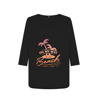 Chic Planet By Kat Wells On My Way To The Beach Women's 3/4 Sleeve T-shirt